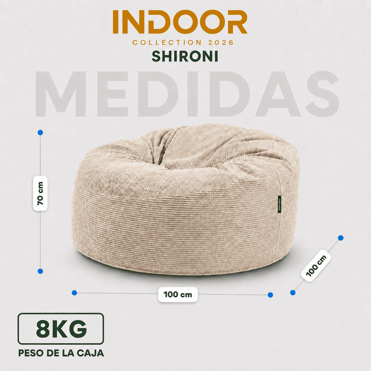 Puff SHIRONI NUNA Beige miniatura 2