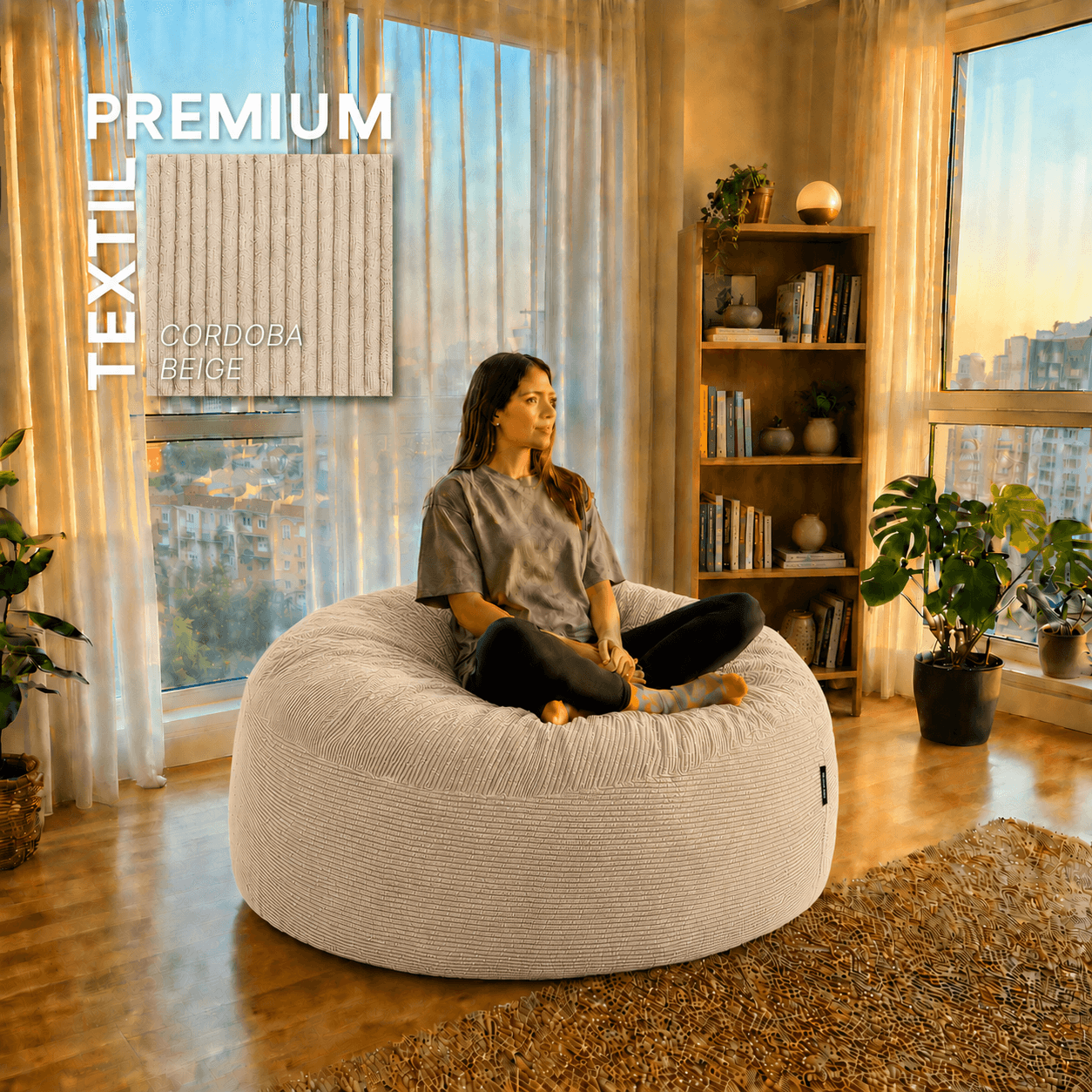Puff SHIRONI NUNA Beige miniatura 4