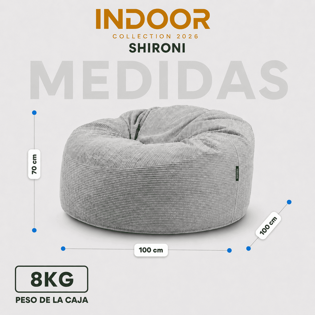 Puff SHIRONI NUNA Gris Claro miniatura 2