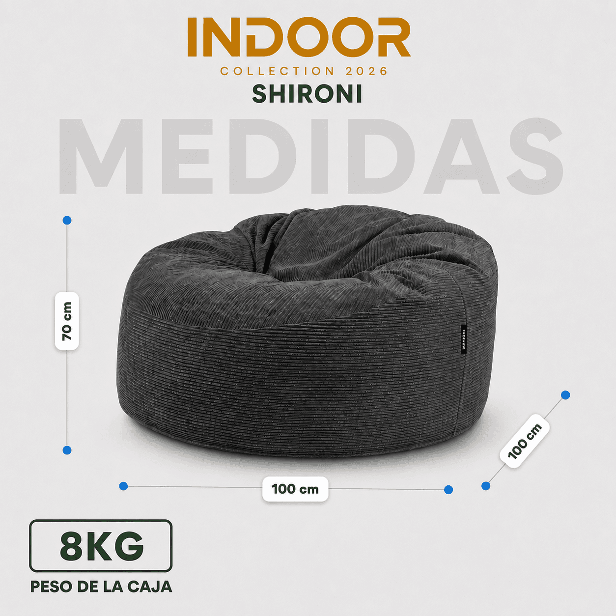 Puff SHIRONI NUNA Gris Oscuro miniatura 2