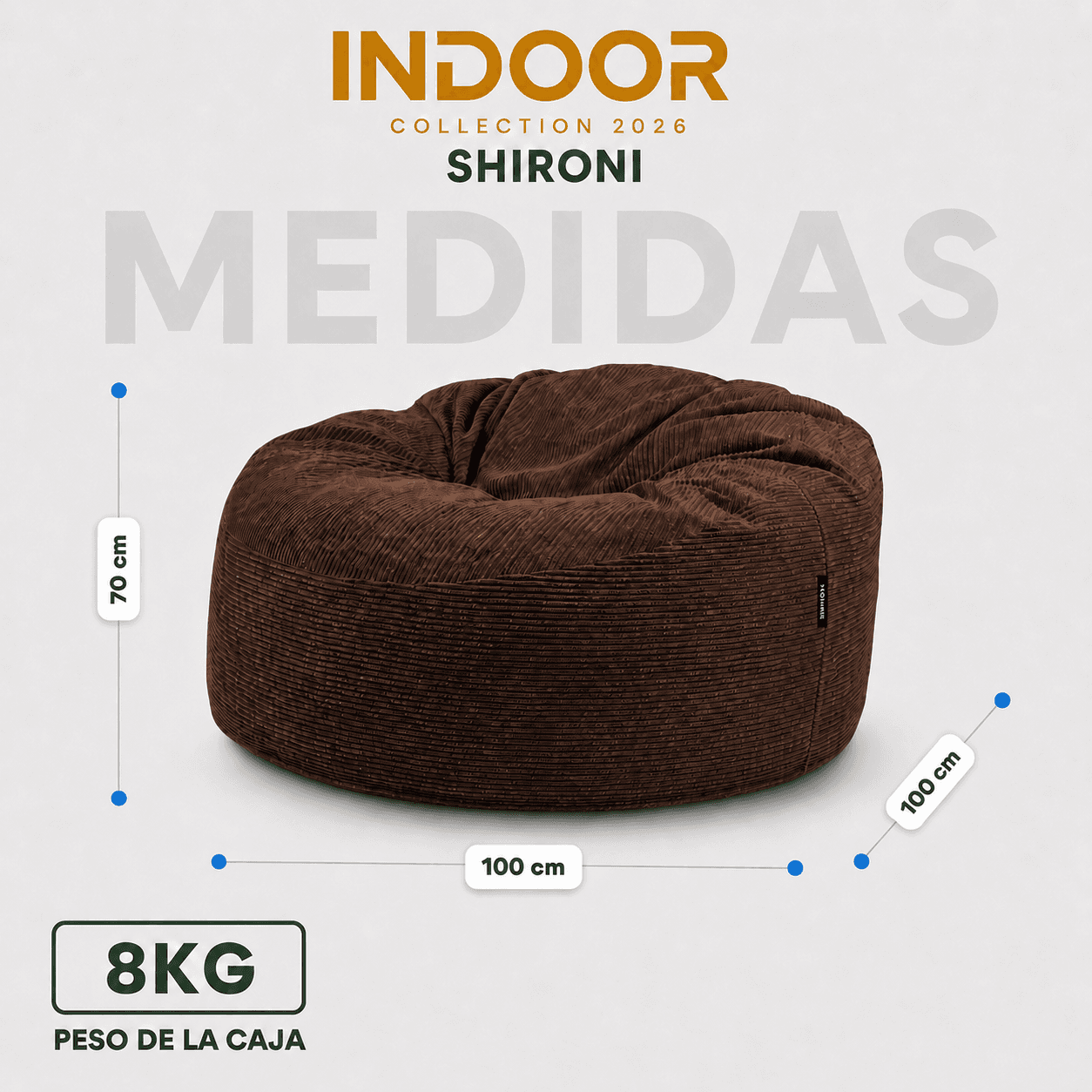 Puff SHIRONI NUNA Marrón miniatura 2