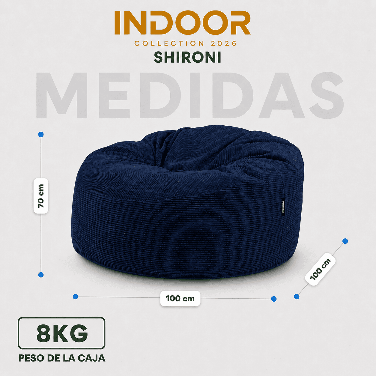 Puff SHIRONI NUNA Azul Oscuro miniatura 2